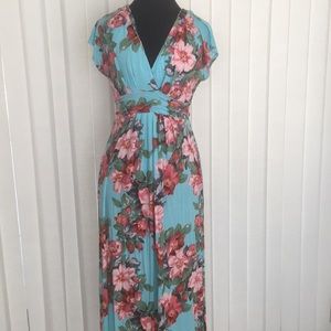 Iman M Short Maxi Floral Dress (Rayon/Spandex)